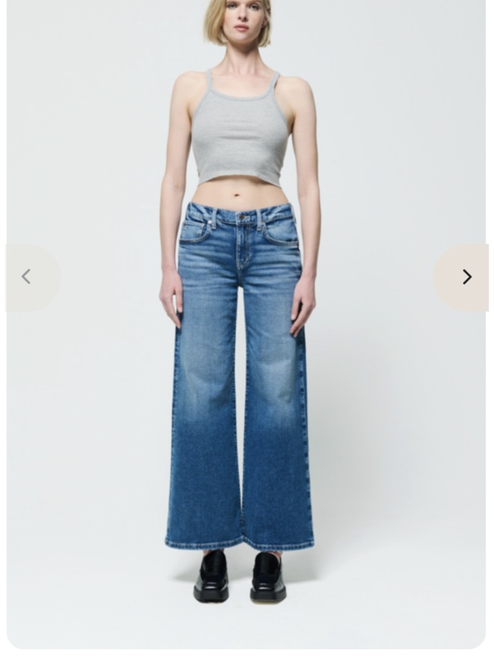 Etica Wide-Leg Blue Jeans